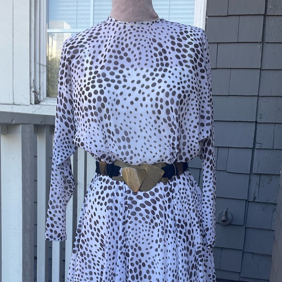 Vintage Jack Bryan polka dot long dolman sleeve full dres size 4 - Picture 7 of 16
